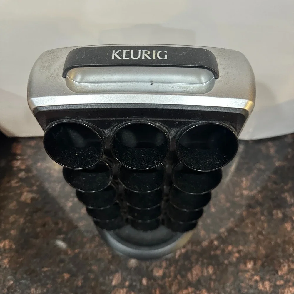Keurig KCC 30 K Cup Carousel 30 Pod Holder Spinner Coffee Organizer Silver Black